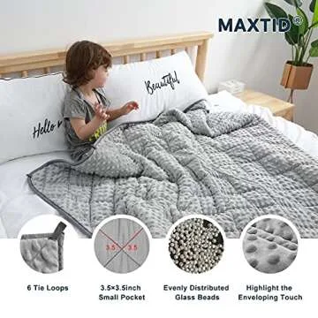 MAXTID Weighted Blanket for Kids 3lb 36"x48" Cotton & Minky Premium Kids Heavy Blanket Comfort Sensory Blankets