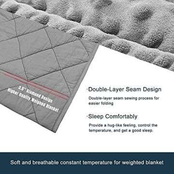 MAXTID Weighted Blanket for Kids 3lb 36"x48" Cotton & Minky Premium Kids Heavy Blanket Comfort Sensory Blankets