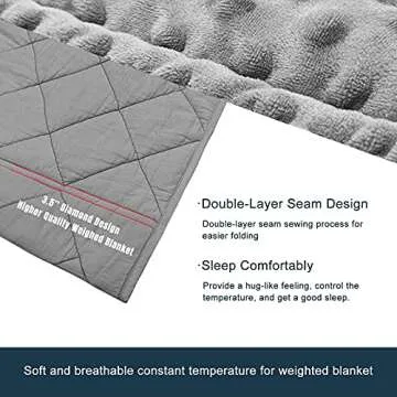 MAXTID Weighted Blanket for Kids 3lb 36"x48" Cotton & Minky Premium Kids Heavy Blanket Comfort Sensory Blankets