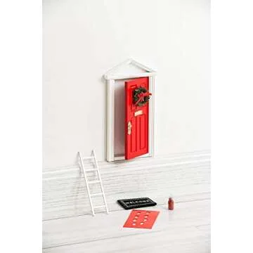 The Red Miniature Tiny Wooden Tooth Fairy Door/Fairy Doors and Accessories Fairy Tale idea Craft Activities for Present