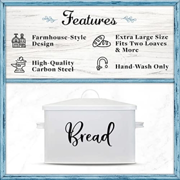 Home Acre Designs Large Rustic Bread Box for Fresh Bread