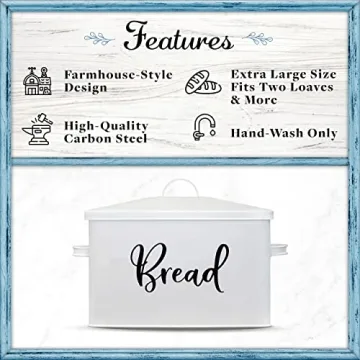 Home Acre Designs Large Rustic Bread Box for Fresh Bread