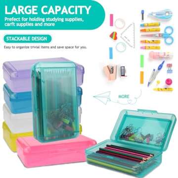 1 PCS Double Layer Pencil Box for School & Office Supplies