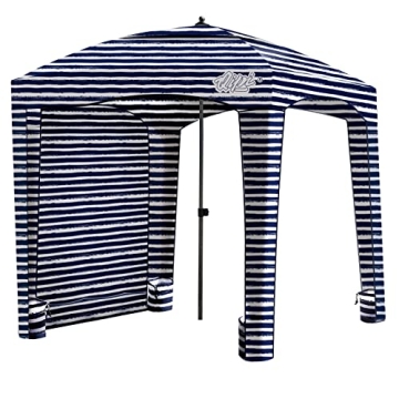 Qipi Beach Cabana - Easy Setup Waterproof Canopy with Side Wall for Ultimate Shade Protection