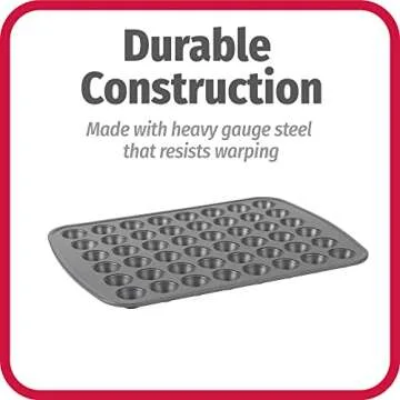 GoodCook Everyday Non-Stick Steel 48 Cup Mini Muffin Pan – Heavy Duty Small Muffin Pan, Bakeware Cupcake Pan, Delicious Baked Goods Muffin Tin Tray, Dishwasher Safe