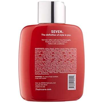 SEVEN Rinzu COLOR Shampoo Hair Care for Color-Treated Hair, Sulfate Free, Moisturizes, Strengthens & Extends Color Retention with Aloe, Vitamin B5, Sunflower Seed for Men & Women, Made in USA, 10.8oz
