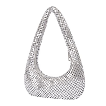 Designer Silver Evening Bag for Women - Chic & Versatile