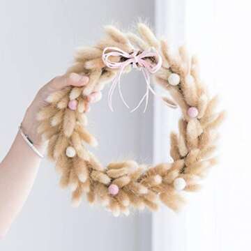 Country-living Natural Pastoral Style Natural Material Shooting Props Dried Flowers Bouquets Bunny Tails Rabbit Tail Grass 60pcs Length 45cm (Foxtail)