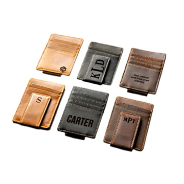 Personalized Leather Magnetic Money Clip The Sanibel by Left Coast Original