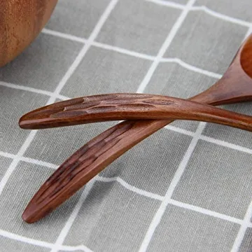 Eco-Friendly IQCWOOD Wooden Soup Spoons - 6 Pack