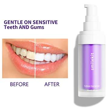 Sunset Produce Colour Corrector Purple Toothpaste, Purple Toothpaste Whitening, V34 Purple Color Corrector Serum Teeth Whitening Toothpaste for Tooth Stain Removal, Teeth Whitening Kit for Adult