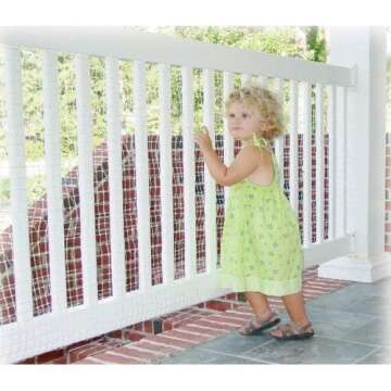 KidKusion Deck Guard | Made in USA | 16' L x 38" H | Clear | Outdoor Balcony and Stairway Deck Rail ...