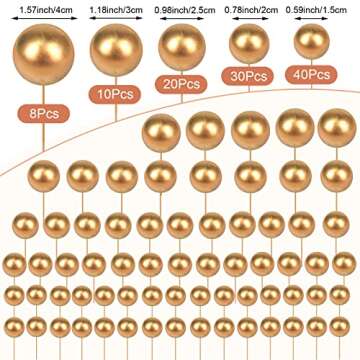 108 Pcs Balls Cake Topper DIY Cupcake Insert Foam Balloons for Cake Baking Wedding Anniversary Birth...