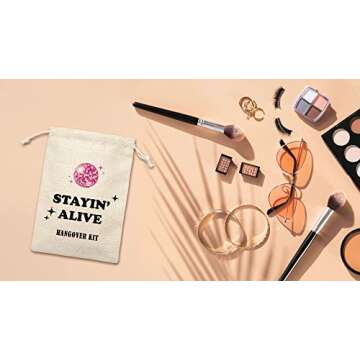 Hangover Kit Gift Bags,Survival Recovery Kit,Stayin' Alive,Wedding/ Bridal Shower/ Bachelorette Party/ Engagement Party Favors Supplies Decorations,5 Pcs(A14)