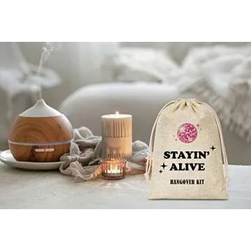 Hangover Kit Gift Bags,Survival Recovery Kit,Stayin' Alive,Wedding/ Bridal Shower/ Bachelorette Party/ Engagement Party Favors Supplies Decorations,5 Pcs(A14)