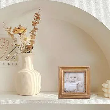 SIKOO Picture Frames 3x3 Square Vintage Frame Antique Picture Frames Wallet Size Picture Frames Set Tiny Ornate Frames Antique Gallery Wall Art,Tabletop and Wall Mount,Bronze Gold