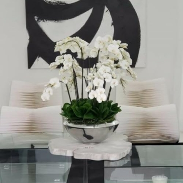 CFA Design Group Avenue Bowl with Beautiful Orchids