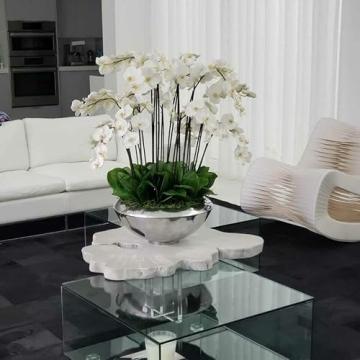 CFA Design Group Avenue Bowl with Beautiful Orchids