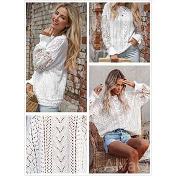 AlvaQ Lace Sweater - Trendy Knit Pullover for Women
