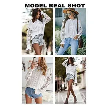 AlvaQ Lace Sweater - Trendy Knit Pullover for Women