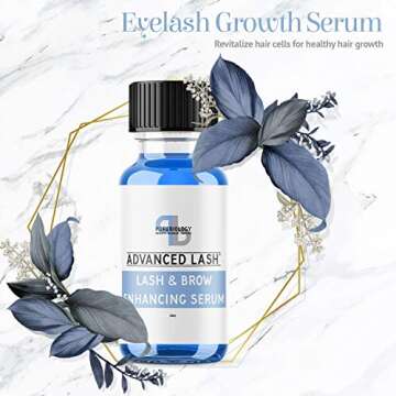 Pure Biology Eyelash Growth Serum & Eyebrow Enhancer with Biotin, Green Tea, Panax Ginseng, Natural DHT Blockers & Breakthrough Hair Growth Stimulating Complex for Men & Women – Applicators Incl.