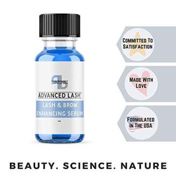 Pure Biology Eyelash Growth Serum & Eyebrow Enhancer with Biotin, Green Tea, Panax Ginseng, Natural DHT Blockers & Breakthrough Hair Growth Stimulating Complex for Men & Women – Applicators Incl.
