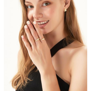 TIGRADE Gold Plated Eternity Ring with Cubic Zirconia