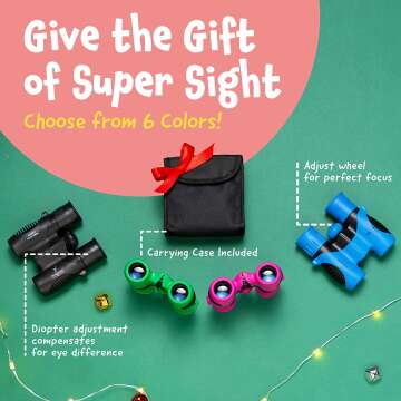 Kids Binoculars for Ages 3-12 - Fun Outdoor Gifts
