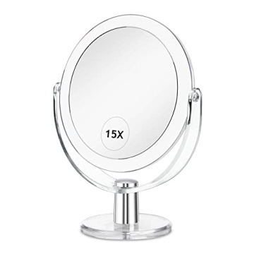 CLSEVXY 1X/15X Double Sided Vanity Mirror - 360° Swivel