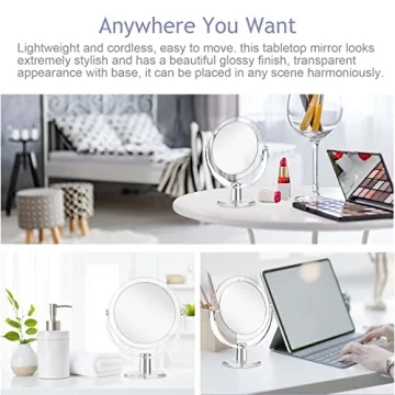 CLSEVXY Double Sided Vanity Mirror with Stand