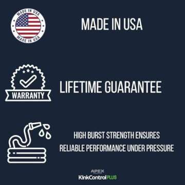 Kink Control Plus Water Hose 25ft - High Burst Strength and Superior Flexibility Garden Hoses, Outdo...