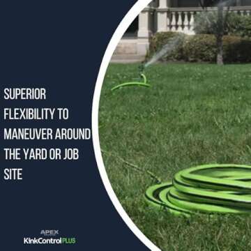 Kink Control Plus Water Hose 25ft - High Burst Strength and Superior Flexibility Garden Hoses, Outdoor Hose with Kink Resistance, Triple Frame Technology, Made in USA.