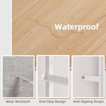 Somdot Tall Dresser for Bedroom with 5 Drawers, Storage Chest of Drawers with Removable Fabric Bins for Closet Bedside Nursery Laundry Living Room Entryway Hallway, Ash Grey