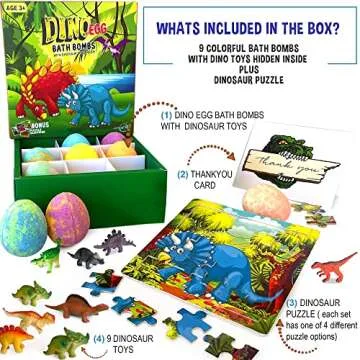 Fun Bath Bombs for Kids with Surprise Dinosaur Puzzle