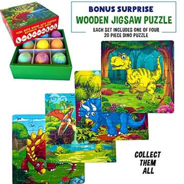 Fun Bath Bombs for Kids with Surprise Dinosaur Puzzle