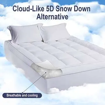 HYPREST King Pillow Top Mattress Topper - Extra Thick Comfort