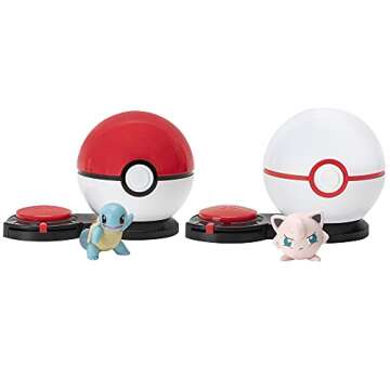 Pokémon Pokémon Game with Squirtle and Jigglypuff - 2 Surprise Balls - 6 Attack Disks - Toys for K...