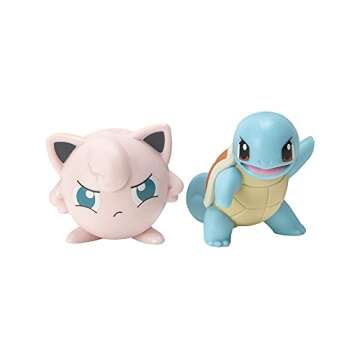 Pokémon Pokémon Game with Squirtle and Jigglypuff - 2 Surprise Balls - 6 Attack Disks - Toys for Kids Fans