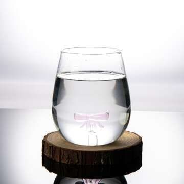 ASmirror 1 Drinking Glass - Elegant Pink Bow Wine Glass
