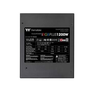 Thermaltake Toughpower iRGB Plus 1200W 80+ Platinum Digital RGB LED Smart Zero Fan SLI/Crossfire Ready ATX12V v2.4 / SSI EPS v2.92 Power Supply 10 YR Warranty PS-TPI-1200F2FDPU-1