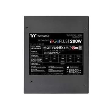 Thermaltake Toughpower iRGB Plus 1200W 80+ Platinum Digital RGB LED Smart Zero Fan SLI/Crossfire Ready ATX12V v2.4 / SSI EPS v2.92 Power Supply 10 YR Warranty PS-TPI-1200F2FDPU-1