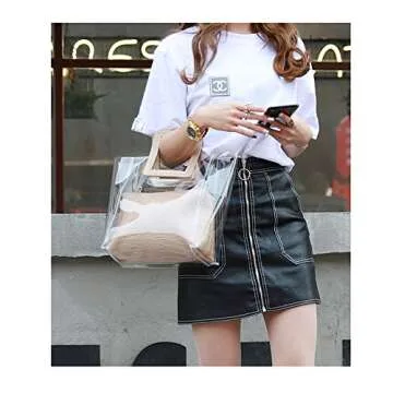 Stylish Waterproof Clear Tote Bag for Summer Fun