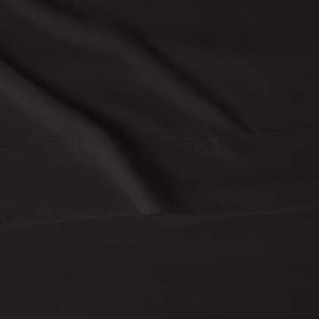 Amazon Basics Lightweight Super Soft Easy Care Microfiber Comfortable Fits Well 4-Piece Bed Sheet Set with 14-Inch Deep Pockets, Queen, Black, Solid