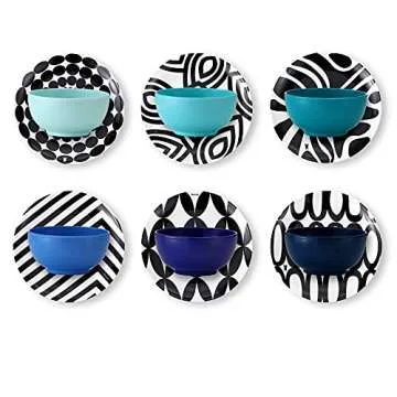 French Bull Melamine Assorted Plates-6 Piece Set -Melamine Dinnerware-Platter, Serving, Party, Platt...