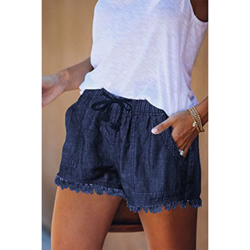 GOLDPKF Women's High Waist Ripped Denim Shorts for Summer