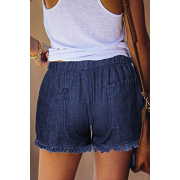 GOLDPKF Women's High Waist Ripped Denim Shorts for Summer