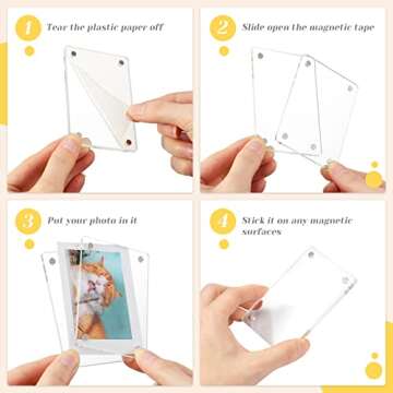 Yulejo 15 Pack Acrylic Magnetic Picture Frames - Double Sided