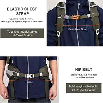 MOUNTAINTOP 35L Hiking Backpack for Women & Man Outdoor Backpack with Rain Cover for Camping, Cycling and Traveling