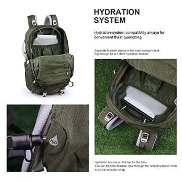 MOUNTAINTOP 35L Hiking Backpack for Women & Man Outdoor Backpack with Rain Cover for Camping, Cycling and Traveling