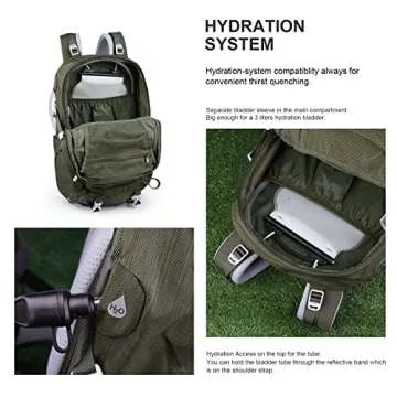 MOUNTAINTOP 35L Hiking Backpack for Women & Man Outdoor Backpack with Rain Cover for Camping, Cycling and Traveling